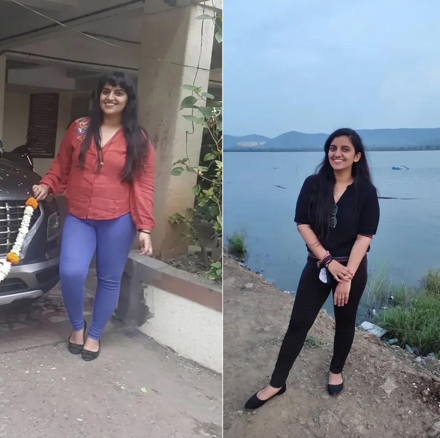 Client before and after transformation with Coach Mawra