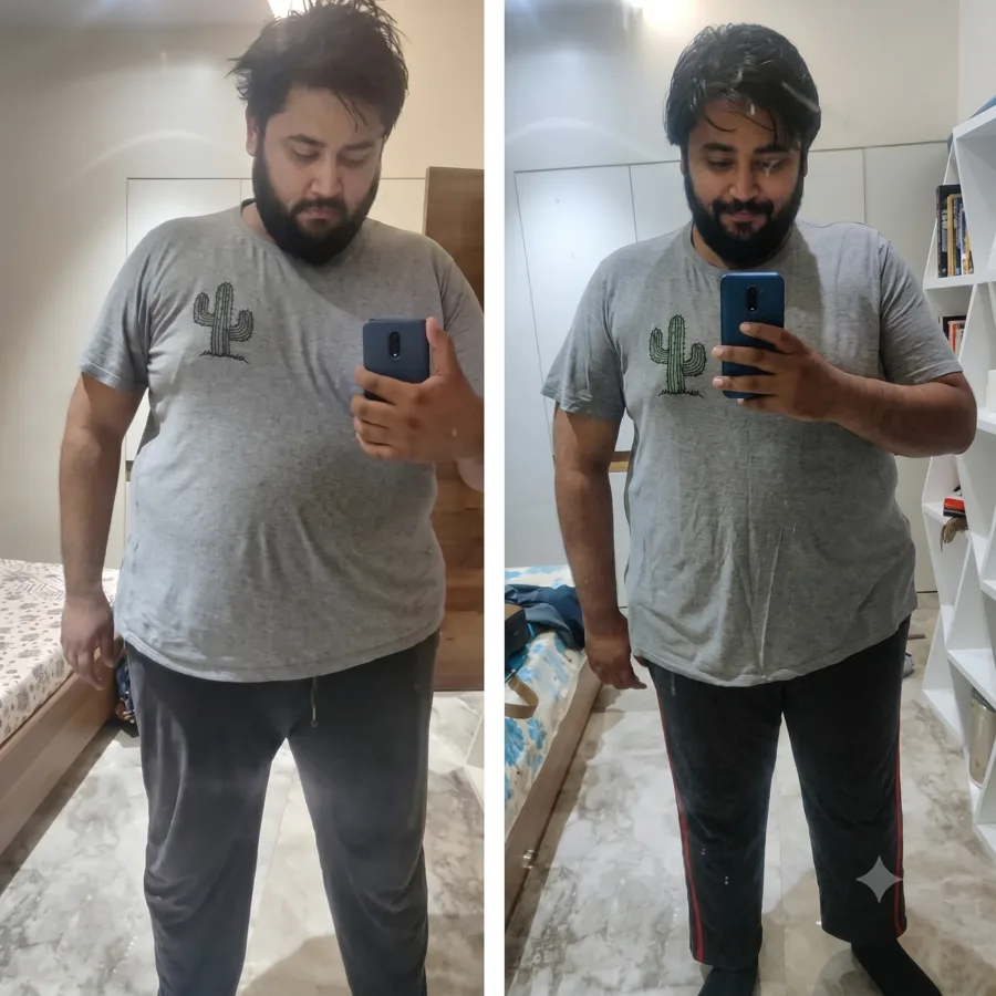 Client before and after transformation with Coach Mawra