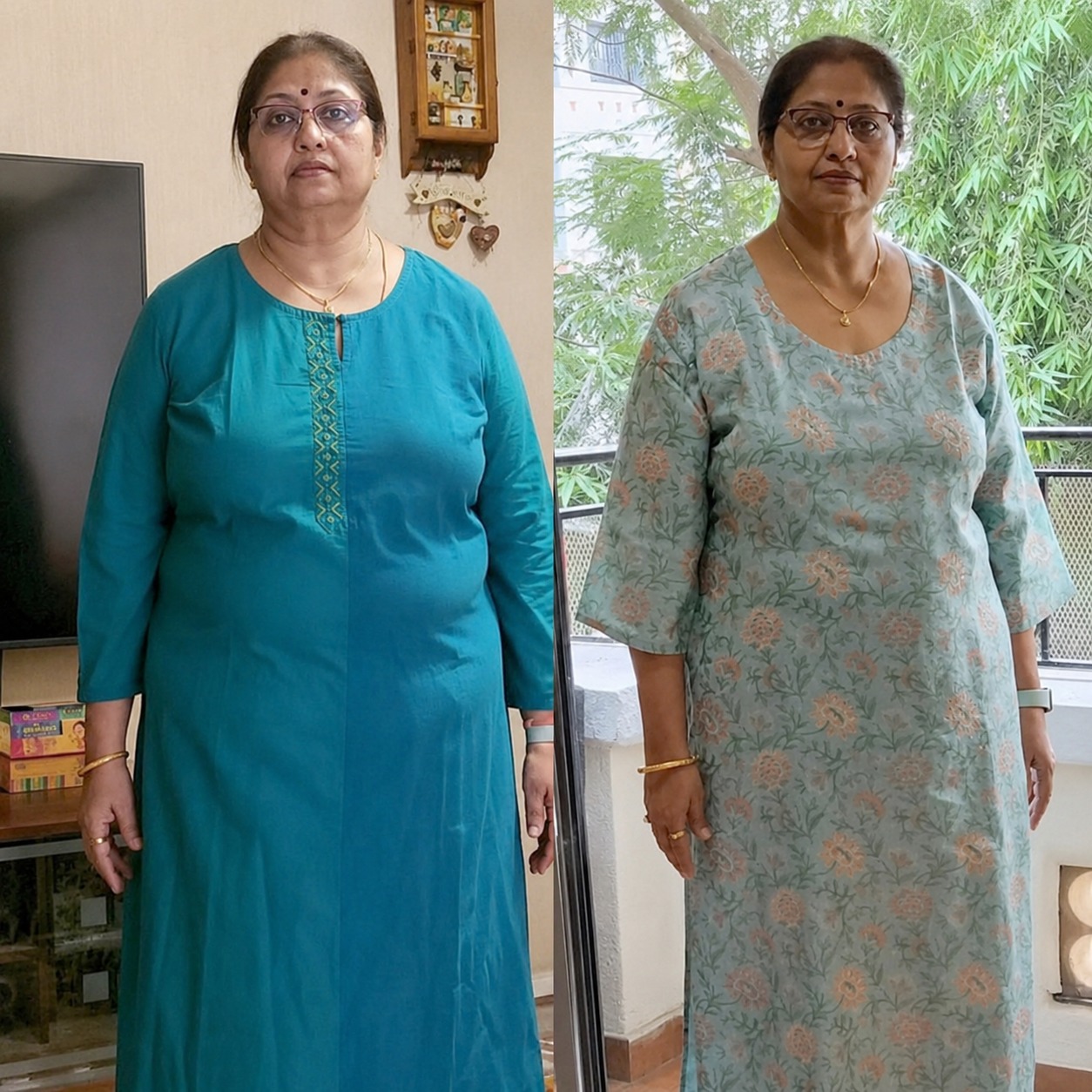 Rashmi — before and after transformation with Coach Mawra